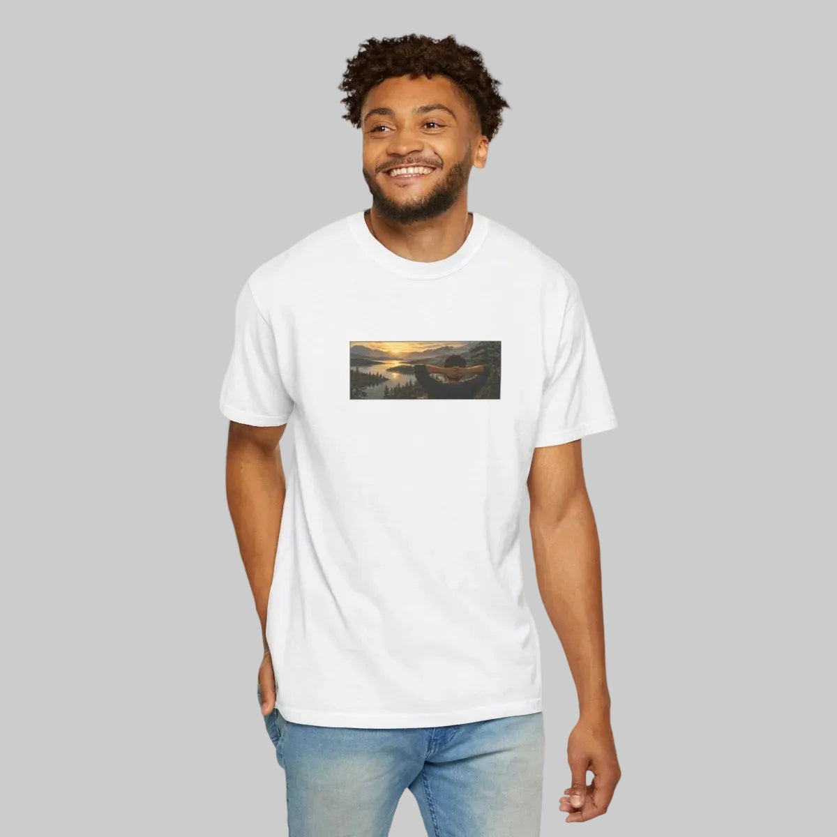 Sunset Canoe Graphic T-Shirt