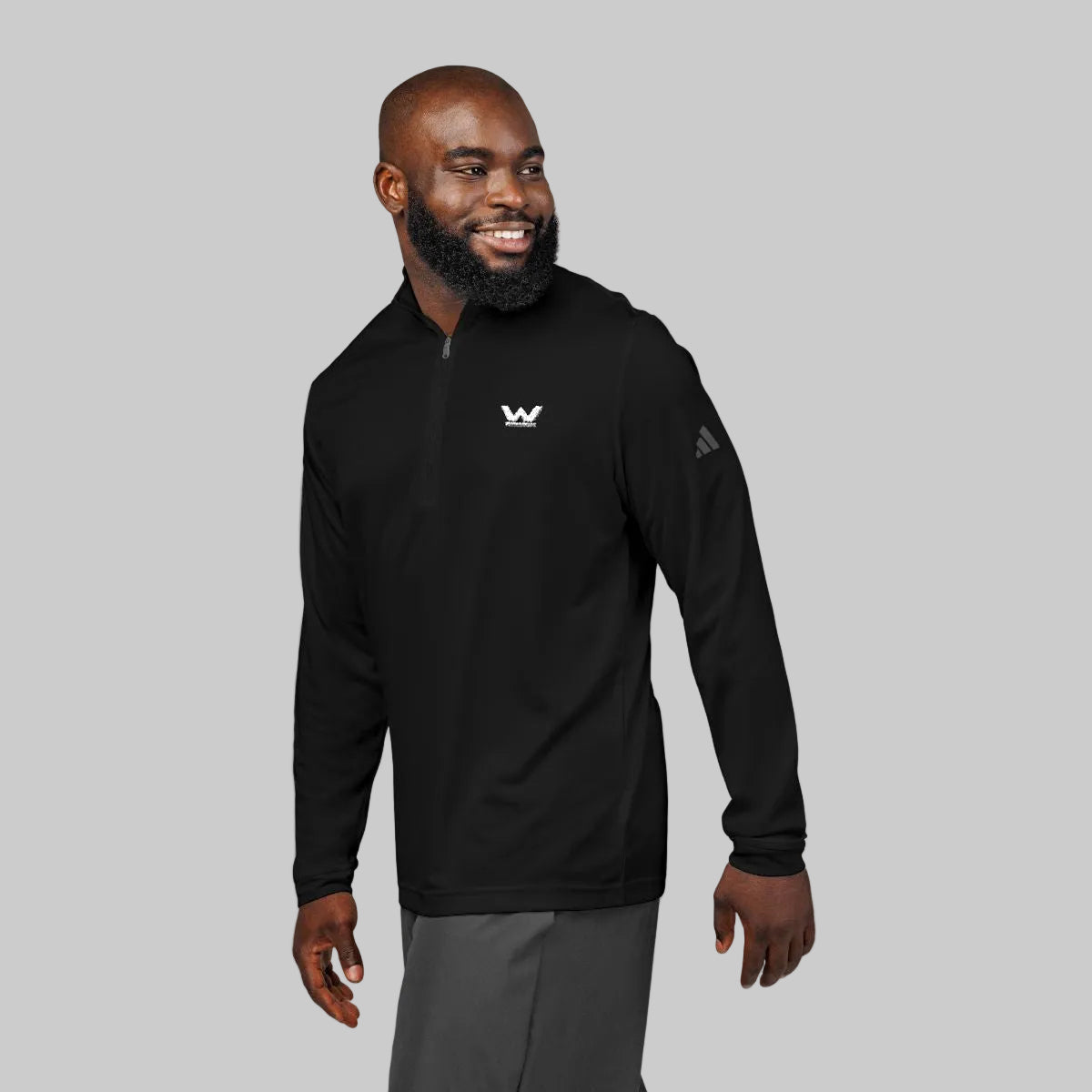 Embroidered Quarter-Zip Performance Pullover – Minimal Athletic Fit
