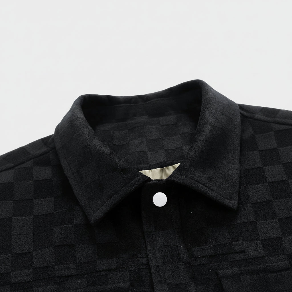 Men'S Stylish Plaid Collared Suede Jacket, Coats, Loose Comfortable Windproof Warm Jacket for Outdoor Activities, Perfect for Fall & Winter, Casual Wear